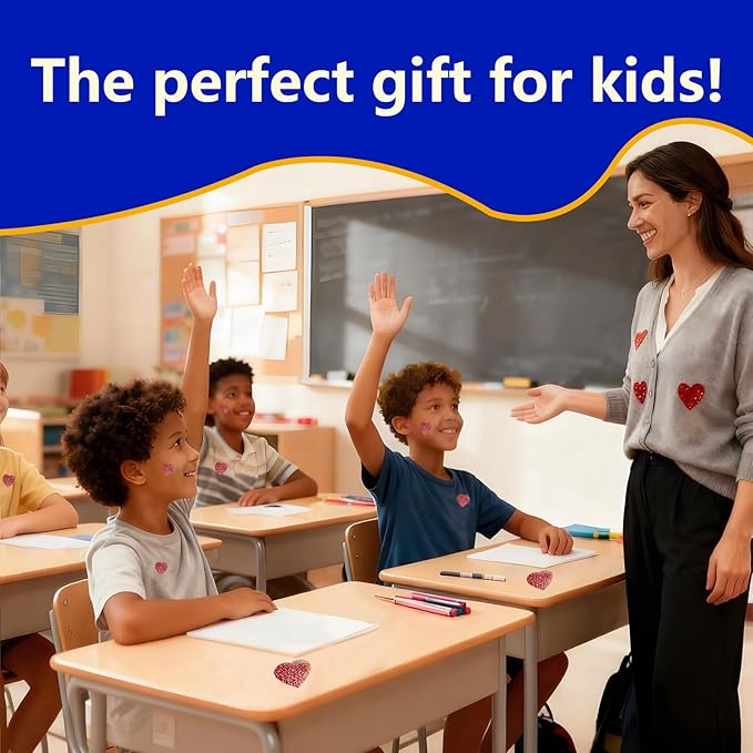 1500 Pcs 1.0Inch Heart Stickers for Kids Reward,Behavior Chart,School Classroom Student Teacher Supplies Gift