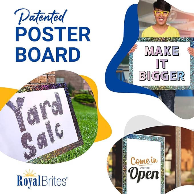 Royal Brites Dual Color Foam Board, Black/White, 22 x 28 Inches (4 Pack)