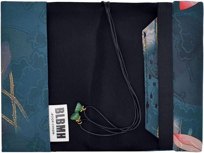 BLBMH A6 Book Cover 4x6 | Non-Stretch Fabric Sleeve with Bookmark | Handmade Washable Protector for Paperback Bible Journal Notebook | Gift for Women Readers - Lotus