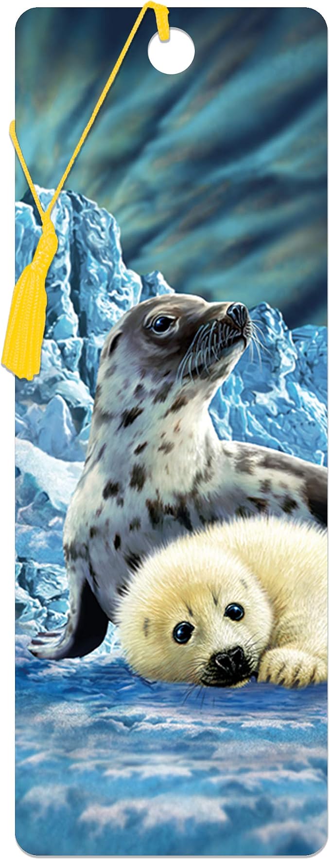 3D LiveLife Bookmark - Harp Seals from Deluxebase. Cute Lenticular Seal Page Marker. Animal Themed Accessories for Book Lovers. Small Gifts for Men, Women, Writers and Teachers.