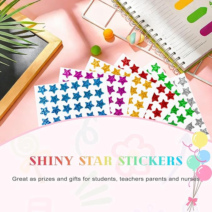 Colorful Star Stickers, 1400PCS, Student Reward Stickers, Valentine's Day Packaging Choice, Teacher Supplies (Colorful Version-2)