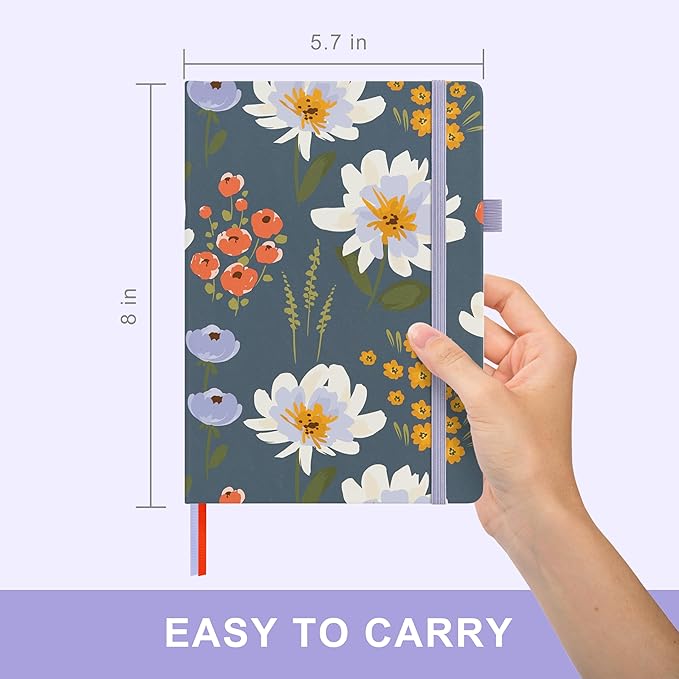 And Per Se Undated Weekly Planner 2026, A5 size Leather Hardcover Planner with Goals & Habit Tracker – ADHD Planner & Productivity Journal (Garden Flowers)