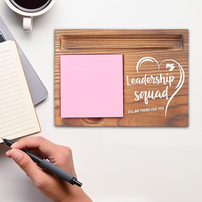 Leadership Squad Desk Organizer, Inspirational Sticky Note Holder, I'll Be There for You, Gifts for Leaders, Managers, Team Supervisors, and Business Professionals EDP132