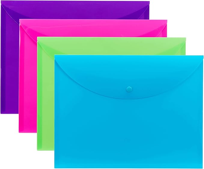 Smead Project Envelope, Snap Closure, Top Load, Letter Size (4, Assorted)