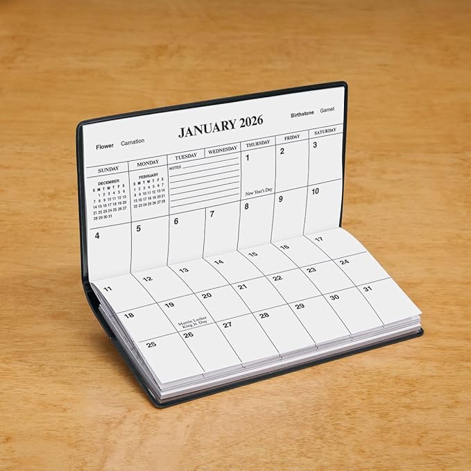 2 Year Planner Calendar Refill - Pocket Sized Calendar Insert - Ideal for Purses, Briefcases, or Backpacks – 6 ¾ inches x 3 5/8 inches