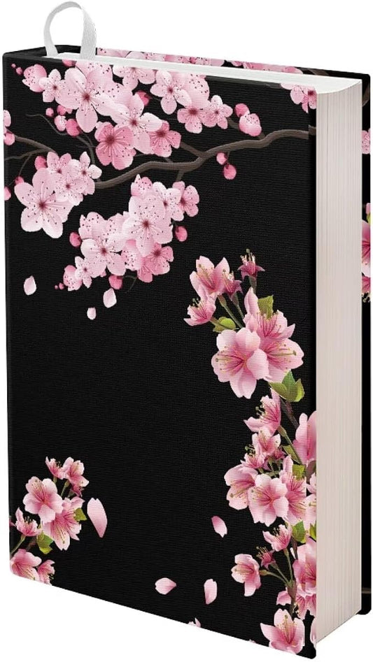 Dreaweet Cherry Blossoms Book Covers for Textbooks Hardcover Books,Green Paperback Book Cover Protector Stretchable Washable Book Sleeves for Women Book Lover