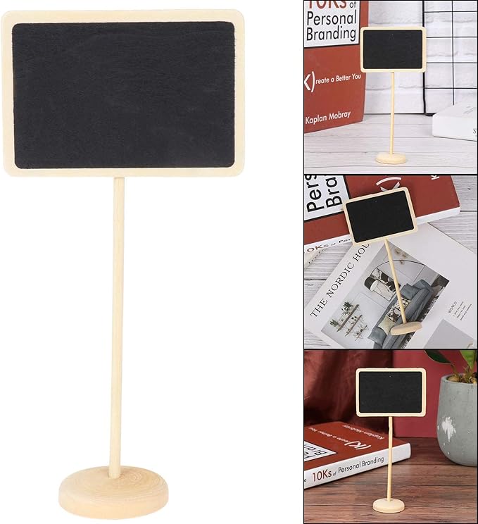 Chalkboard Labels Mini Chalkboards Signs, 12 Pack Small Chalkboards Blackboard with Easel Stand for Weddings, Birthday Parties, Message Board Signs and Event Decorations (6.3Inches Height)