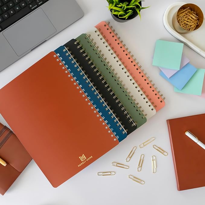 | Undated Yearly, Daily, Weekly, Monthly Planner | 8.25" x 11.75" | To Do List Notebook for Work | Simple Design | Multiple Layouts | Academic Planner and Organizer Notebook (Rust, Yearly Planner - Portrait)