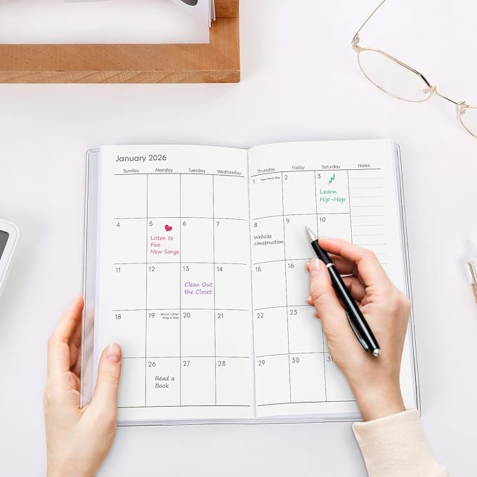 KONVINIT Christian Pocket Calendar 2025-2027, Monthly Planner 2025-2027 - 3.7" x 6.7" - Runs from July 2025 Until December 2027, Pocket Calendar 2026 with PVC Cover for Office, School & Home Supplies