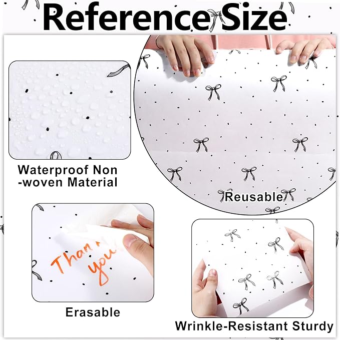 Black Bow Bulletin Board Roll Reusable Waterproof Erasable Black Bow and Book Bulletin Board Roll Bowknot Non-Woven Fabric Background Poster for Home Classroom Decor Wrapping DIY Craft 15.7" x 40ft