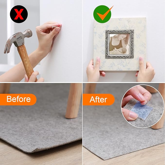 Yeefeoch Double Sided Tape Heavy Duty, mounting Picture Hanging Adhesive Strips, DIY Extra Large Nano Tape for Wall Water Proof/Weather Proof Double Sided Tape, T002 (M, 0.07 in*1.18 in*10 Feet)