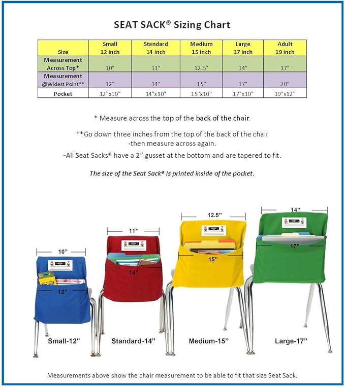 Seat Sack Storage Pocket, Large, 17 Inches, Red