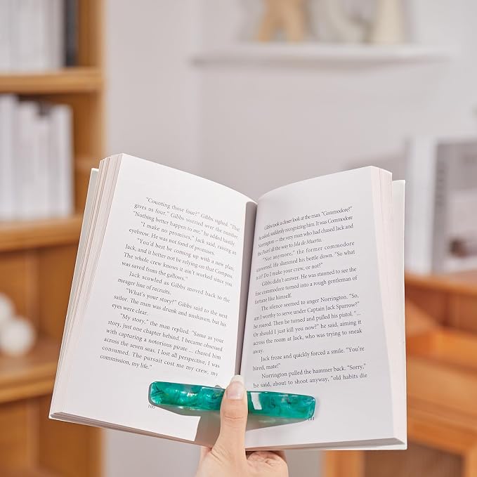 Eaasty 4 Pcs Thumb Book Page Holder for Reading Resin Book Opener Holder Multiple Colors Books Accessories Gifts for Reading Lovers Women Men(Light Colors)