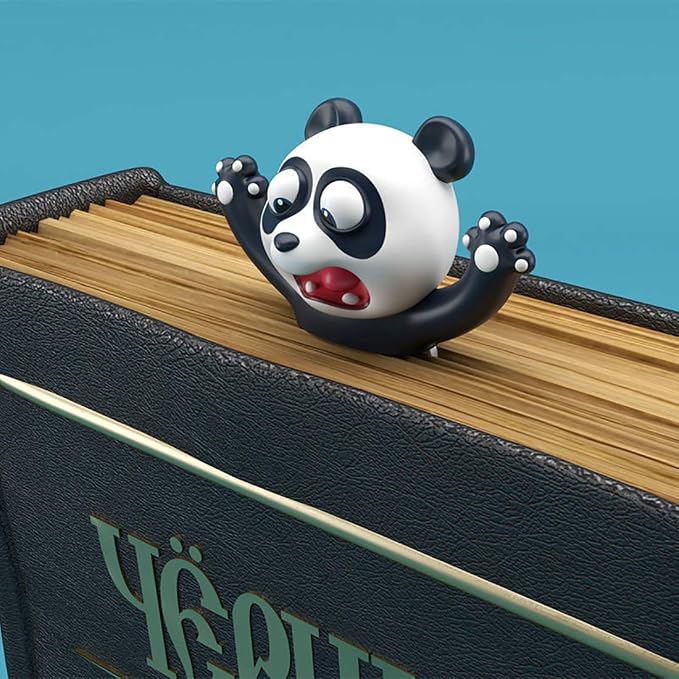 Cartoon Bookmarks, 3D Stereo Wacky Animal Reading Mark, Ouch Series, PVC Funny Cute creatived Gifts for Kids Adult (Panda)