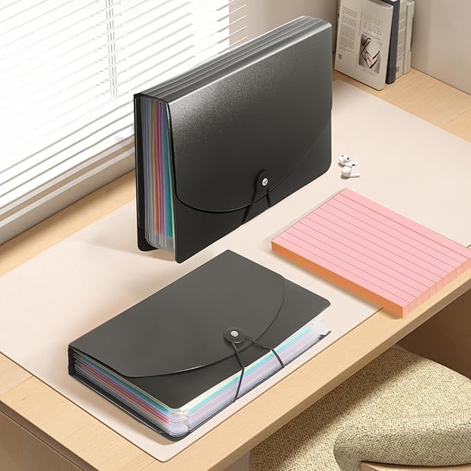 Vowcarol 5x8 Index Card Holder, 5x8 Index Cards Organizer, Expanding Storage Box