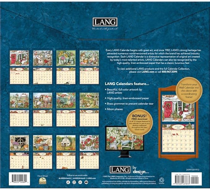 Lang, Heart and Home 2026 Wall Calendar by Susan Winget, 13.4'' X 12'', 12-Month Calendar with Stapled Binding