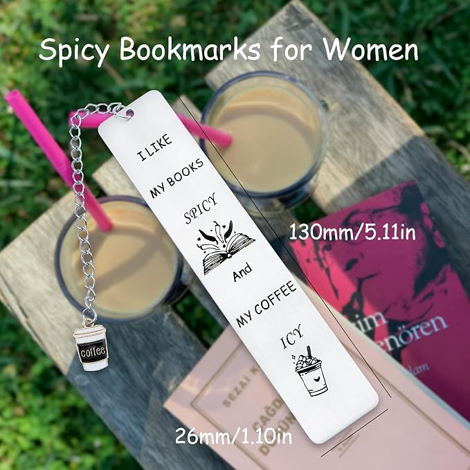 Spicy Bookmarks for Women, Friendship Reading Gifts for Girls, Coffee Lovers Book Lovers Gift for Readers, Funny Gag Birthday Christmas Gifts for Her, Book Club Gift Idea