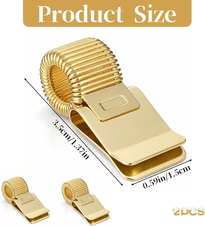 2 Pcs Pen Holder Clip, Metal Pen Clip Holder Metal Pencil Holders Clips Adjustable Loop Pencil Organizer with Spring Loop for Notebook Clipboard Home School Office