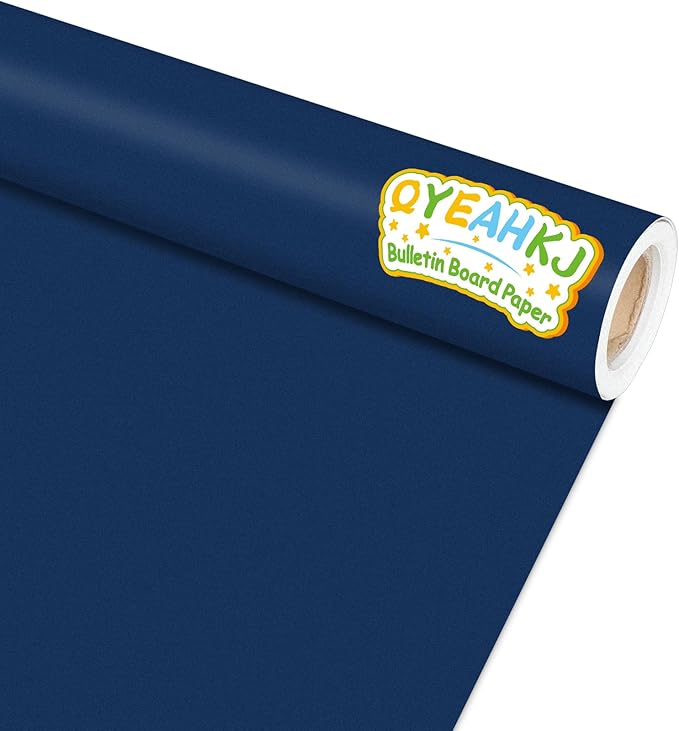 Navy Blue Bulletin Board Paper Roll Navy Blue Bulletin Board Background Paper Back to School Classroom Decoration Poster for Art Craft DIY Projects Home Office Classroom Party Supplies 17.7in x 20ft