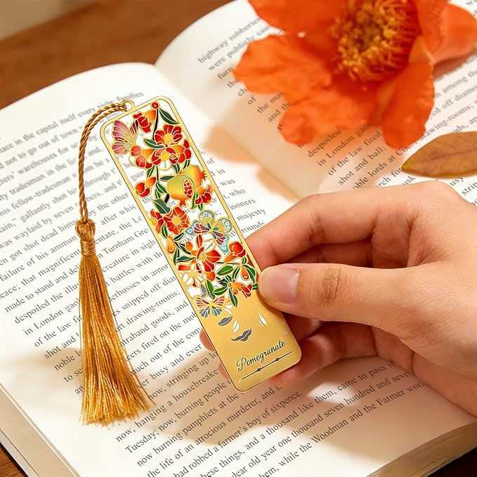 3pcs Metal Flower Bookmarks with Tassel, Hollow Butterfly Theme Book Marks for Reading Women, Cute Book Markers for Book Lovers Writers Readers Children Teens Women Teachers Students (Style A)