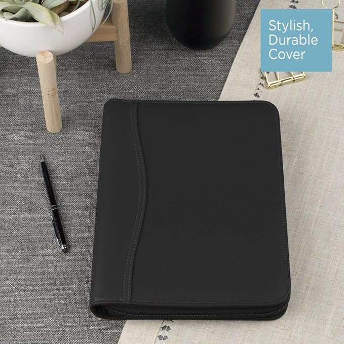 AT-A-GLANCE Genuine Leather Undated Starter Set, Desk Size, Black (031-0540-05)