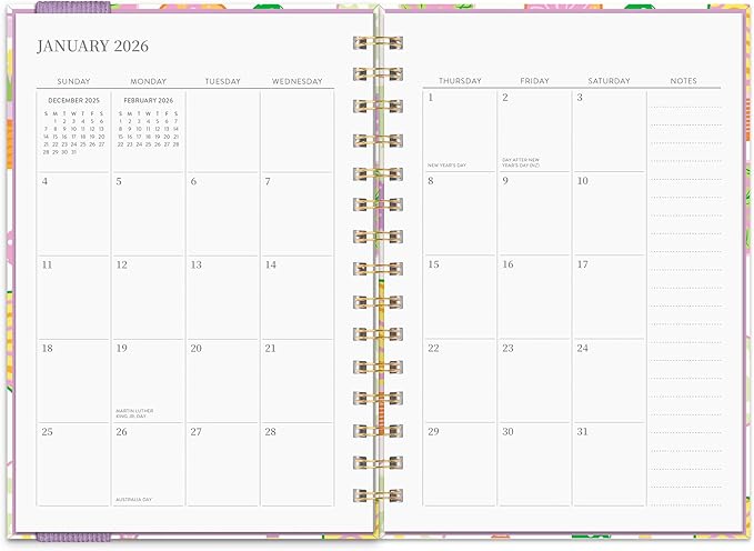 Orange Circle Studio 2026 Planner, Pickleball Rally, Oliver Planners, Wire-O Bound Monthly Calendar Book, Appointment, Goal & Budget Trackers, Includes 100 Full Color Stickers