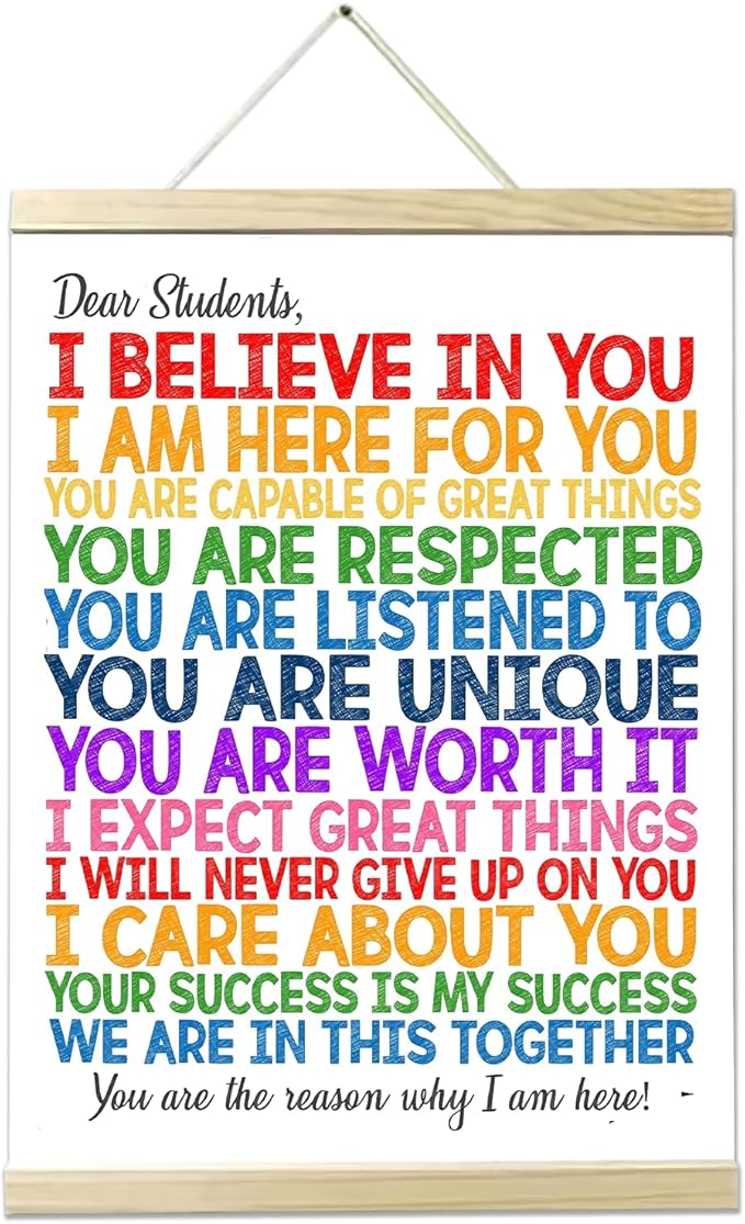 BUPOfromcn Classroom Poster Class Decor in This Classroom Inclusion Safe Space Diversity Inclusion Ally Fun Wall Art Prints 12x16 School Bedroom Crafts