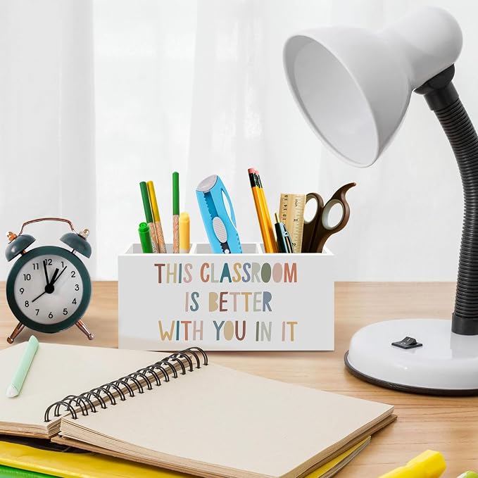 Boho Classroom Pen Pencil Holder for Desk, Boho Office Desk Accessories, Back to School Pen Holders Organizer for Students Boys Girls Teachers,This Classroom Is Better with You in It