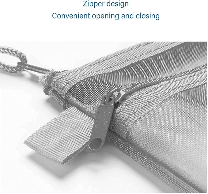 10PCS Nylon Mesh Zipper Pouch Bags, Double Layer A4 Document Organizer Puzzle Storage Bag with Handle for Board Games Home School Office Supplies (Gray)