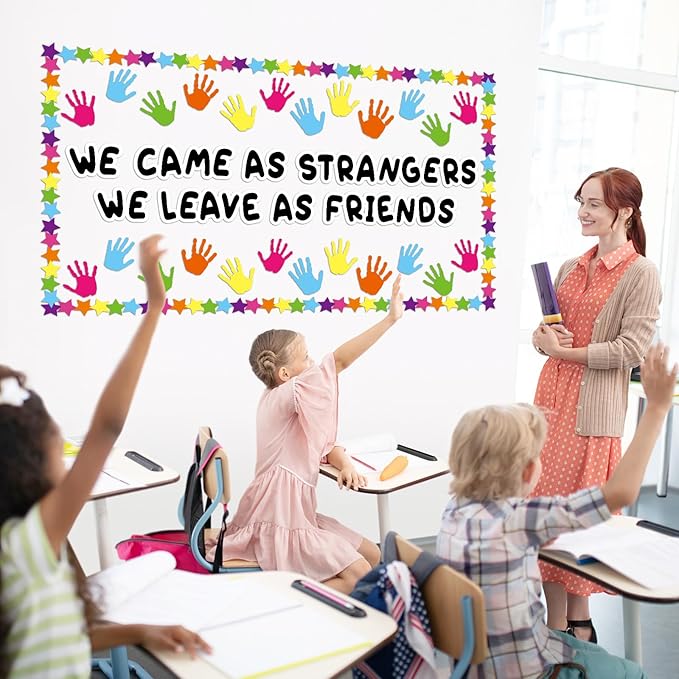 Graduation Bulletin Board Set Colorful Handprint Themed Classroom Decoration Congratulations Graduate Bulletin Board Affirmation Station Craft Cutouts for Class of 2026 Chalkboard Wall Decor