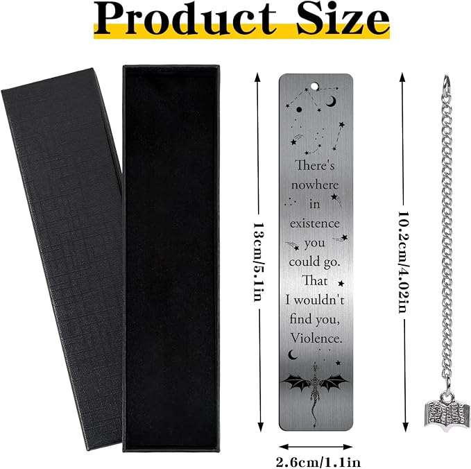 Cool Fourth Wing Bookmark - Gift for Fantasy Novel Lovers Dragon Bookmarks Gifts for Book Lovers Novel Fans Bookworm Teacher Page Markers for Men Books Accessories Students Birthday Gifts