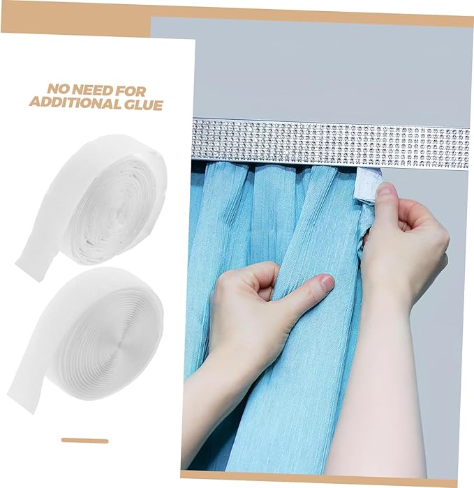 Veemoon Double-Sided Hook and Loop Fastener Tape for Curtains and Doors Strong Adhesive Self-Stick Strips for Home and Office Versatile Fabric Mounting Solution