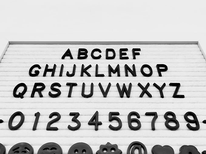 Felt Letter Board Letters Sets - Pre-cut 340pcs 3/4 Inch(0.75") Black Letters with Canvas Bag(No Board Included)