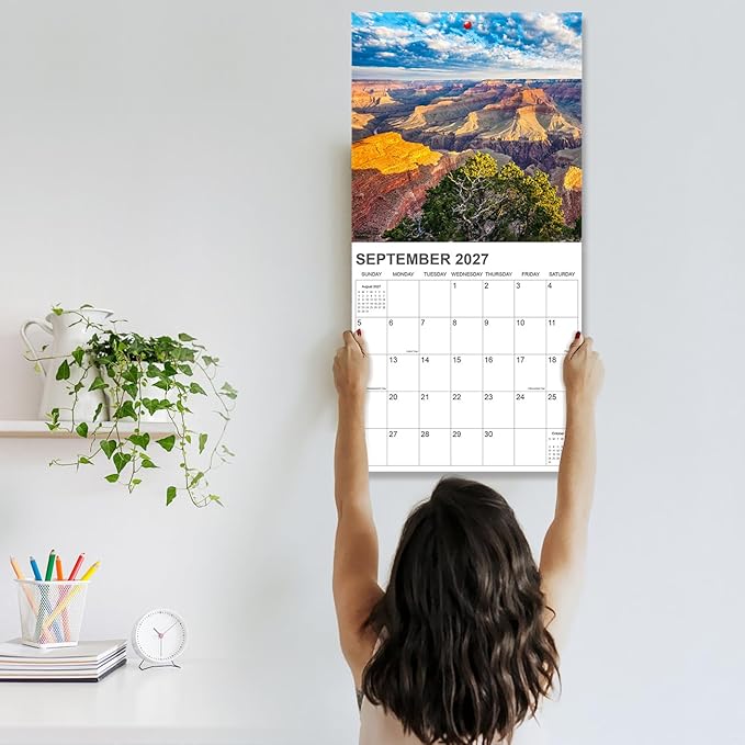 2026-2027 Calendar for Wall, National Parks Calendar 2026-2027 from June 2026 - December 2027, 12" x 24" Opened 19 Months Calendar, Full Page Months Thick & Sturdy Paper for Gift Perfect Organizing & Planning