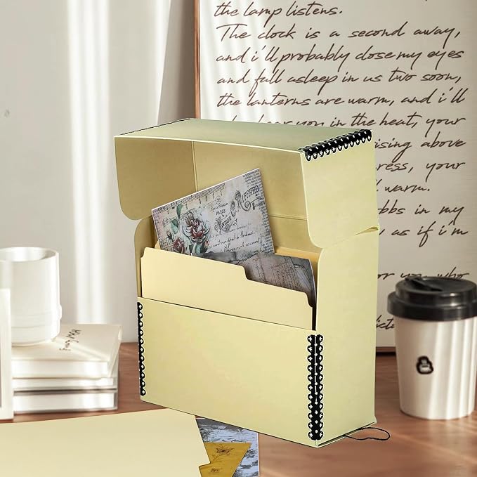 Lineco Archival Document Storage Box with Metal Edge, Acid-Free Tan Boxboard, Organize and Store Files, Prints, Photos, Letter-Sized Case 12.5" x 10.5" x 5" Wide
