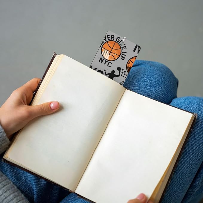 Basketball 5pcs Wood Bookmarks with Tassel for Planner Reading Book Lovers Accessory Readers Men Women 4.6 X 1.2 Inch