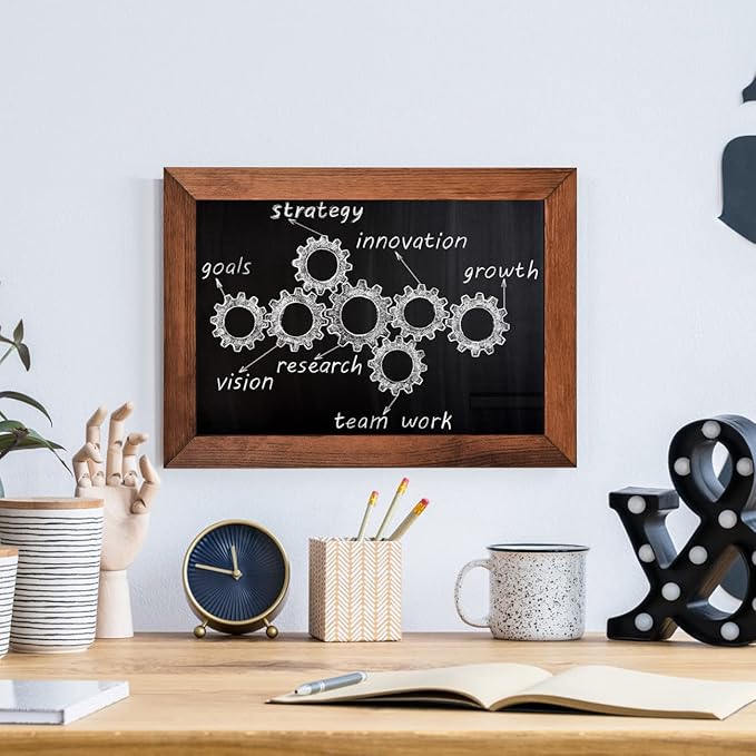 TORASO Magnetic Chalkboard, 10.2" x 14.2, Pine Wood Framed Rustic Vintage Decor - Chalk Board for Wedding, Kitchen, Bar, Restaurant, Menu & Home(HB-BN-2636)