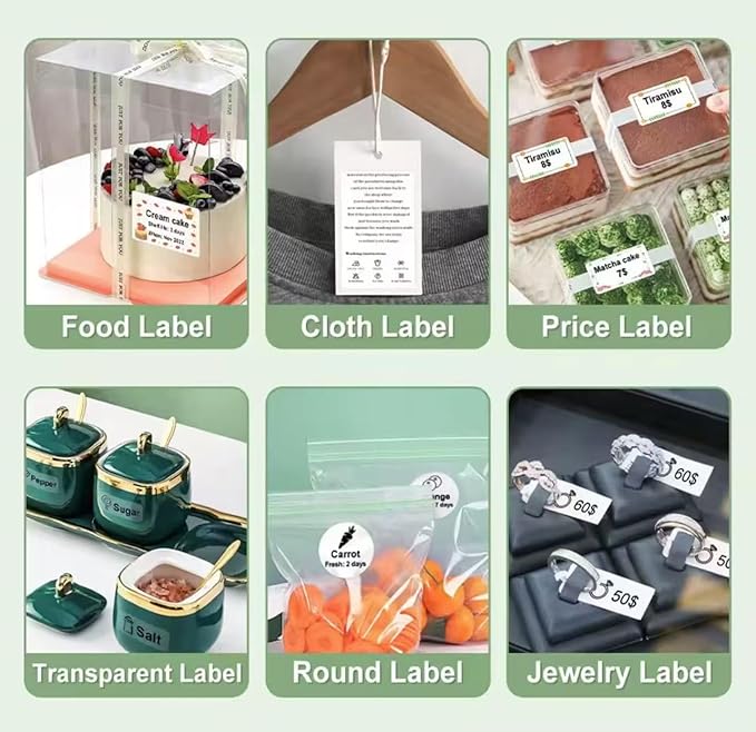 White Thermal Labels Compatible with Phomemo, Marklife for Barcode, Price Tags, Shipping & Logo Design (2, 1.57" x1.18" 230pcs/Roll)