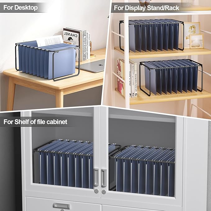 Upgraded Adjustable Hanging File Folder Frame,Legal/Letter Size,Length Adjusted 16 to 25 inches,Heavy Duty Steel File Drawer/Cabinet Organizer Insert, Hanging Folder Holder,12.598" W X 9.45" H