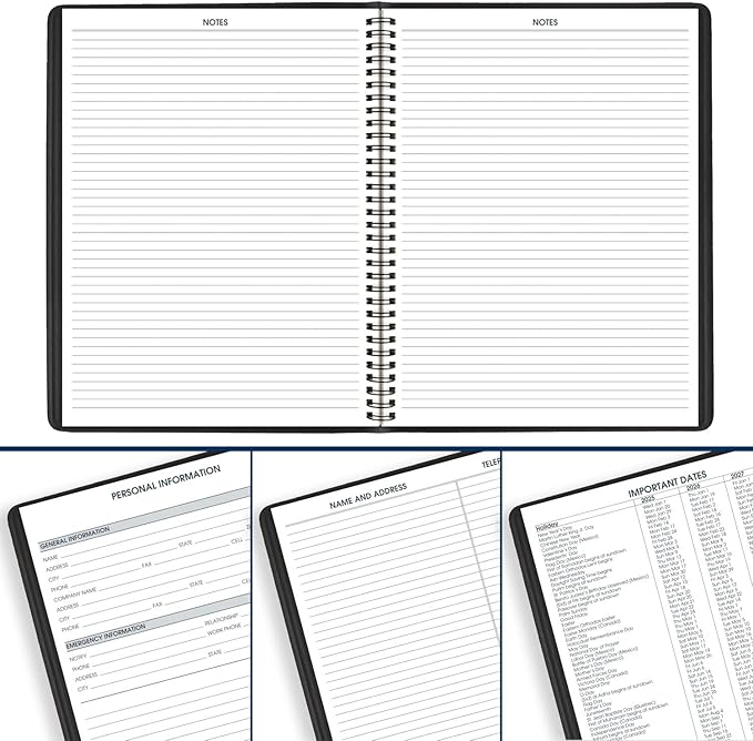 AT-A-GLANCE Planner 2025-2026 Academic, Weekly, Quarter-Hourly Appointment Book, 8-1/4" x 11", Large, Flexible Cover, Black (7095705)