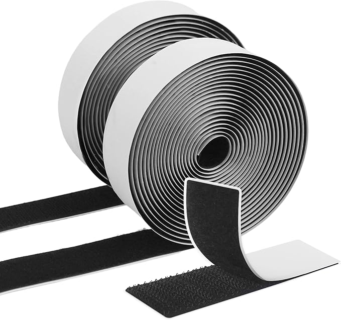 12 Ft x 1 in.Heavy Double Sided Tape with Hook and Loop, Sticky Back Adhesive Strips