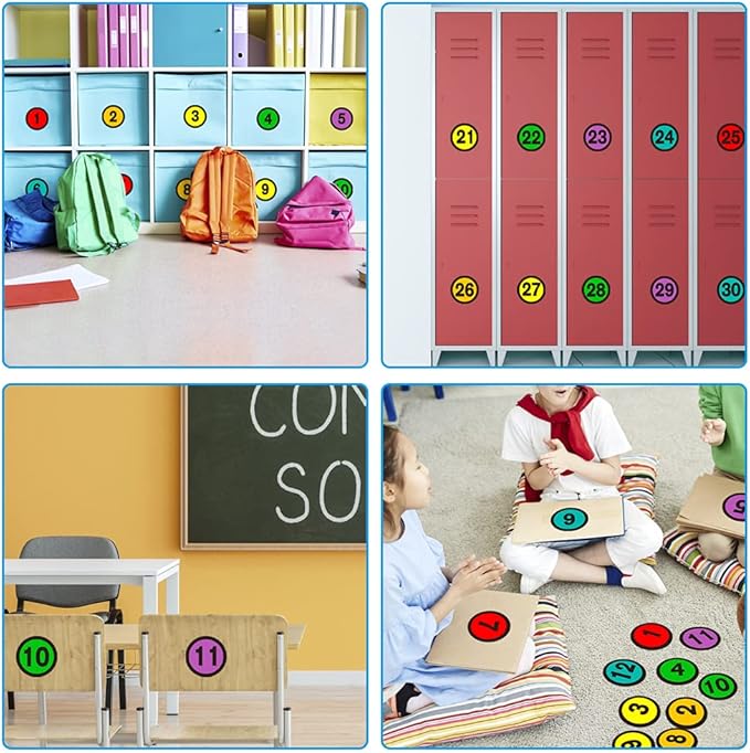 WhatSign Line up Spots for Classroom Floor Stickers - 36Pcs Number Stickers Floor Numbers for Classroom Lining up for Back to School Kindergarten Preschool Elementary Supplies