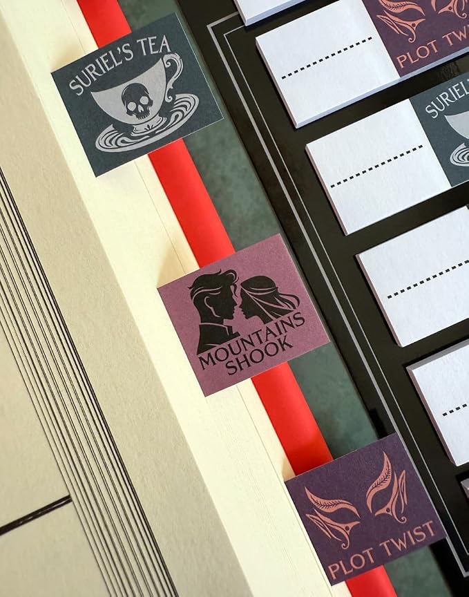 Conquest Journals A Court of Thorns and Roses Book Annotation Flags, 30 Sticky Bookmark Tabs, 9 Bookish Designs, Sarah J. Maas ACOTAR Collection, Gifts for Readers & Book Lovers, Officially Licensed