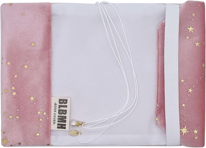 BLBMH Velvet A6 Book Cover 4x6 | Handmade Non-Stretch Fabric Sleeve with Bookmark | Washable Soft Protector for Paperback Bible Journal | Gift for Women - Velvet Pink