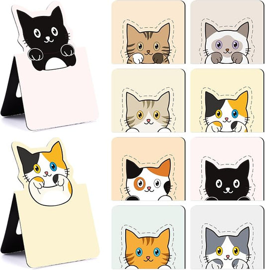 Cute Cat Magnetic Bookmarks - 8 PCs Book Marks for Reading Women Funny Magnet Page Clips for Kids Teachers Students Book Cat Lovers Bookish Readers Birthday Gifts School Office Accessories