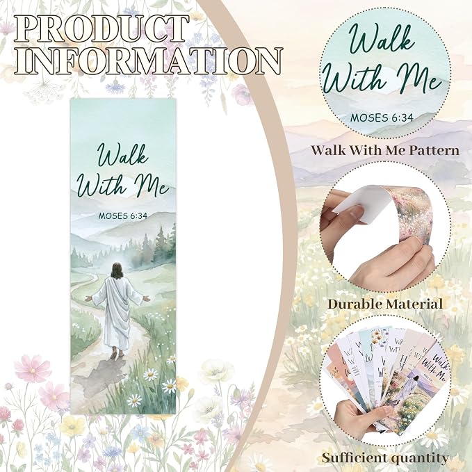Eaasty 100 Pcs LDS 2026 Youth Theme Bookmarks, Walk with Me Bookmarks for The Church of Jesus Christ, Latter-Day Saints Mormon Church Gifts