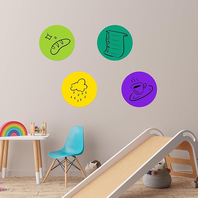 Colorful Dry Erase Dots Circles Whiteboard Marker Removable Stickers Spots Wall Decals for School Classroom Teachers Students Table & Desk, 20 Pack