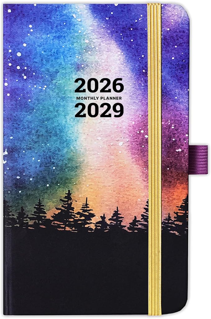 2026-2029 Pocket Planner/Calendar - 3 Year Monthly Planner 2026-2029 from July 2026 - June 2029(36 Months), 3.8" x 6.3", Inner Pocket, Pen Holder & Elastic Closure - Colorful