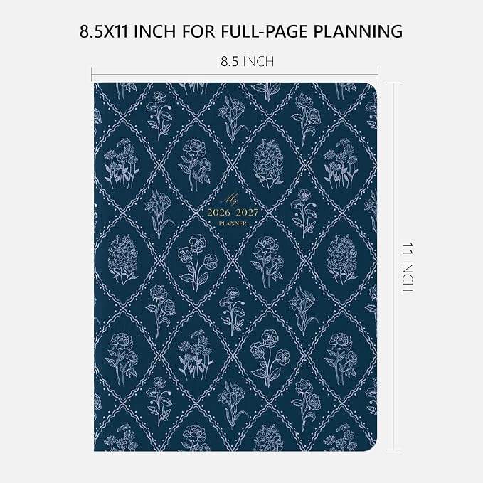 Monthly Planner 2026-2027, Jotsome 18 Months Calendar Planner from July 2026 to December 2027, 8.5"x11", Stitched Binding, Soft Cover, Daily Monthly Personal Planner for School Plan, Study and Schedule, Checkered