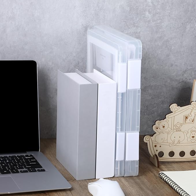 6 Pcs Clear A4 File Portable Project Case, Plastic Storage Box for 8.5" x 11" Letter Paper, Scrapbook Paper Storage Boxes Documents Magazines Holder with Buckle